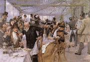 Hugo Birger Scandinavian Artists Breakfasting at the Cafe Ledoyen china oil painting reproduction